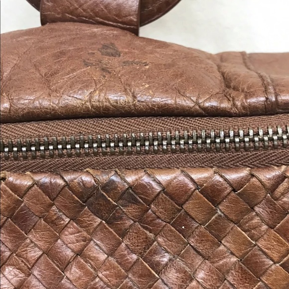 VTG Rabeanco Women’s Large Tan Leather Satchel Shoulder bag Italy - Picture 4 of 13